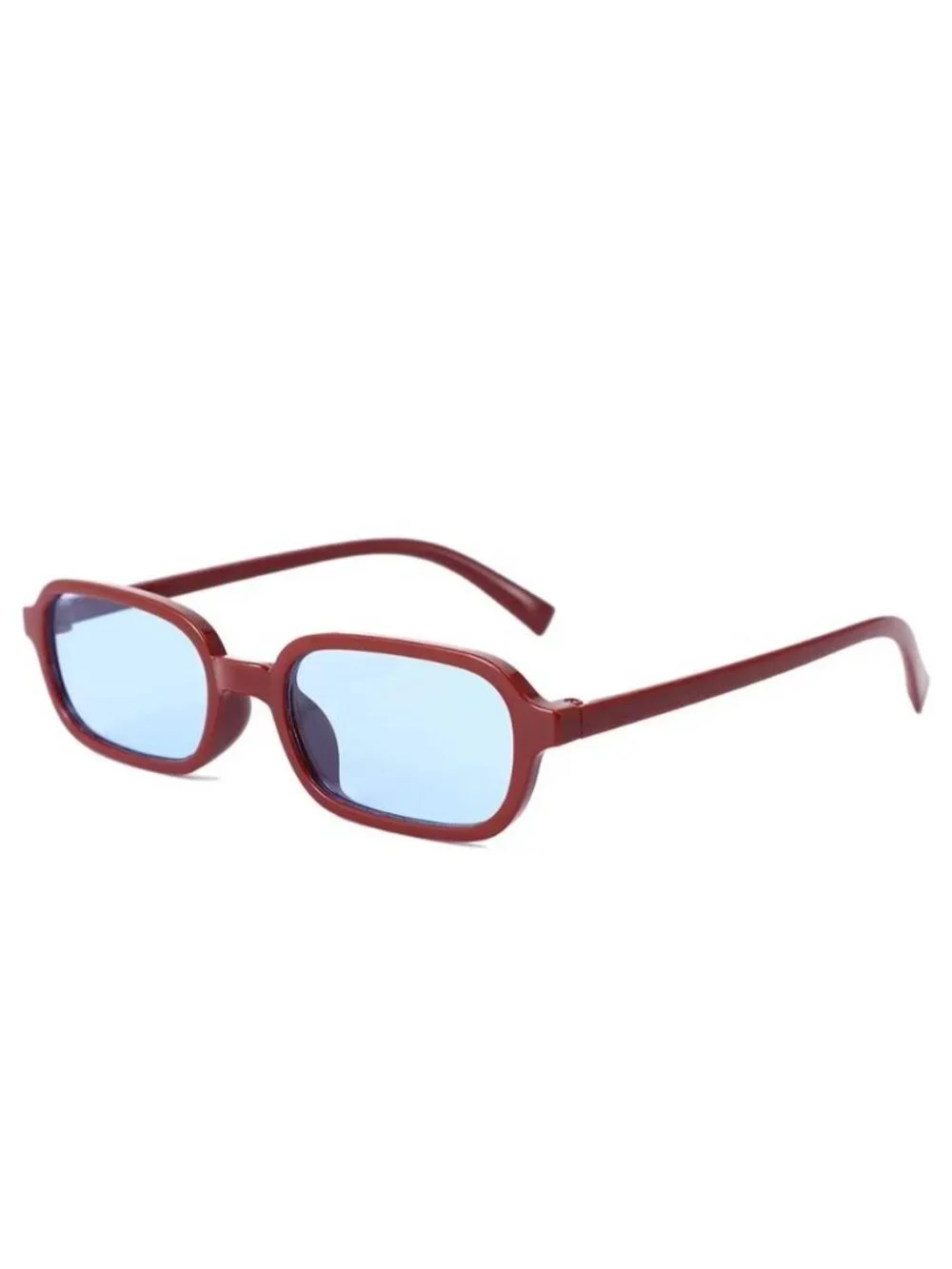 Retro Burgundy Oval Sunglasses